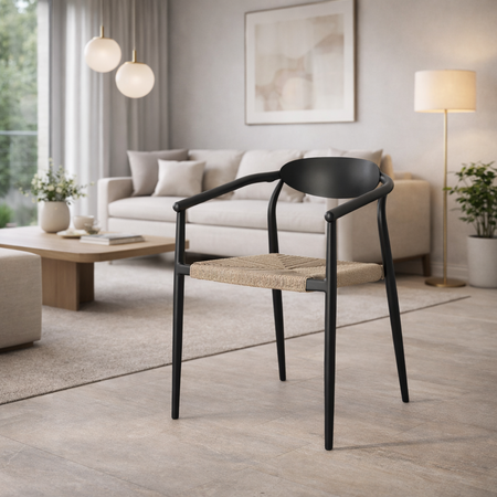 Sedia "Linares" struttura in alluminio, con seduta in fibra sintetica, per interni ed esterni