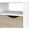 Mobile TV - 4 nicchie 2 cassetti - Bianco / Rovere - 117,2 x 39,1 x 57,4 cm - TVILUM