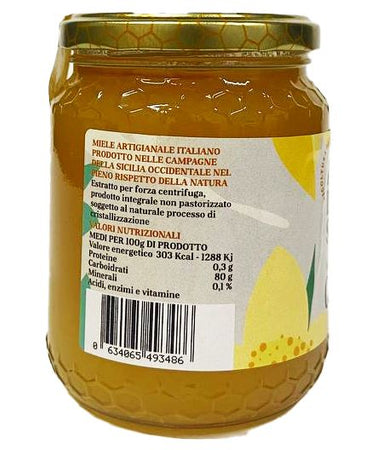 Miele in Vasetto Cardo Di Ape Nere Miele Siciliano Grezzo Miele Puro Origine Sicilia in Barattolo Di Vetro 500g