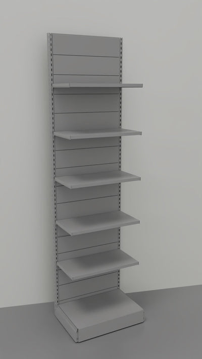 Scaffale in metallo verniciato alluminio per negozio cm. 75x40x300h