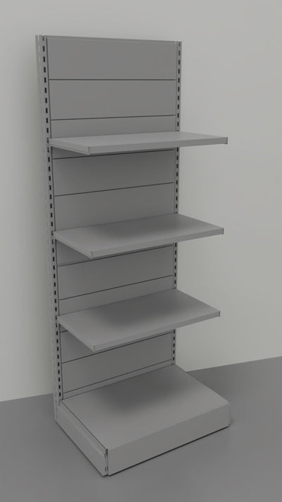 Scaffale per negozio a parete in metallo verniciato con piani lisci cm. 75x40x200h