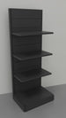 Scaffale per negozio in metallo verniciato nero ghisa con piani lisci cm. 75x40x200h