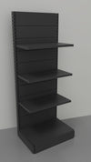Scaffale per negozio in metallo verniciato nero ghisa con piani lisci cm. 75x40x200h