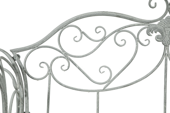 Biscottini Biscottini Divanetto Panca Seduta Ferro Provenzale Grigio Anticato 133x47x90