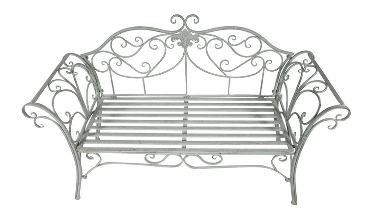 Biscottini Biscottini Divanetto Panca Seduta Ferro Provenzale Grigio Anticato 133x47x90