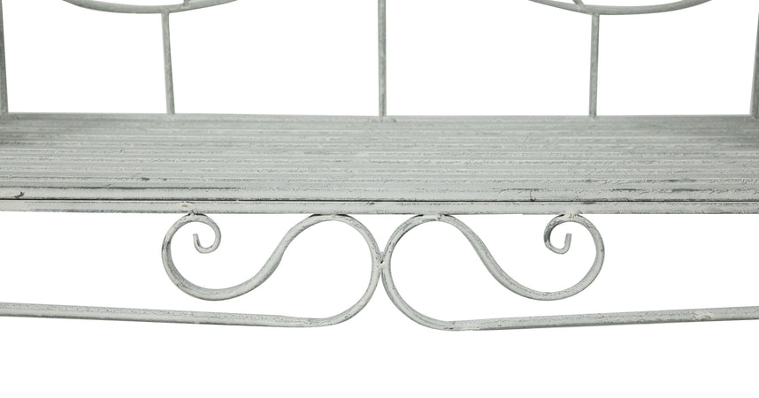 Biscottini Biscottini Divanetto Panca Seduta Ferro Provenzale Grigio Anticato 133x47x90