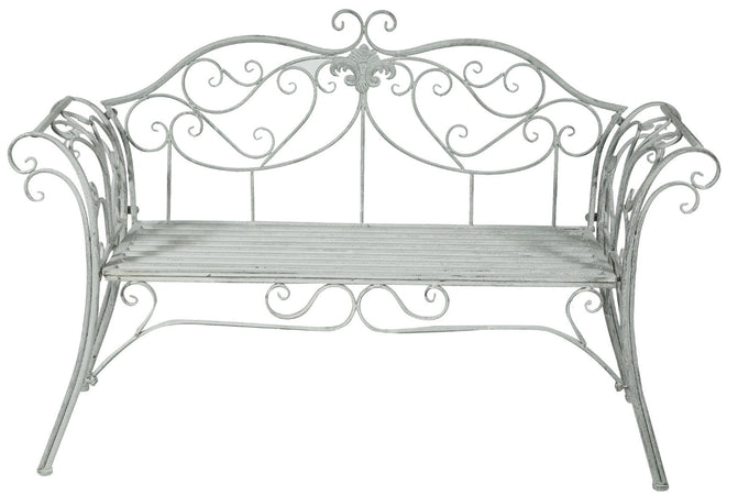 Biscottini Biscottini Divanetto Panca Seduta Ferro Provenzale Grigio Anticato 133x47x90