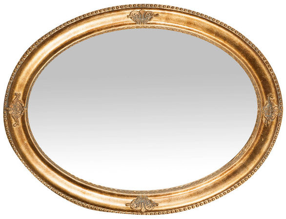 Biscottini Specchio da Parete Ovale Biscottini 64x3x84 Oro Anticato Verticale Orizzontale