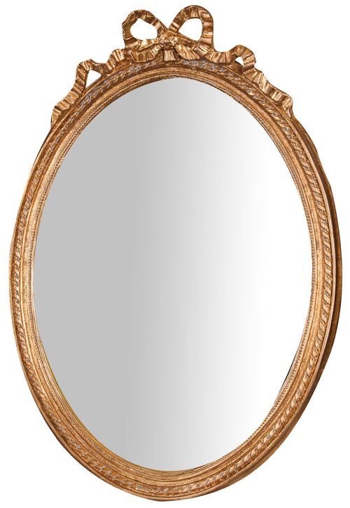 Biscottini Biscottini Specchiera Parete Ovale Cornice Resina 36x3x50 Oro Anticato Design