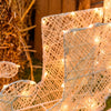 Renna con slitta decorativa 3D con telaio bianco 160 led Ø 5 mm per decorazioni natalizie h 60 cm