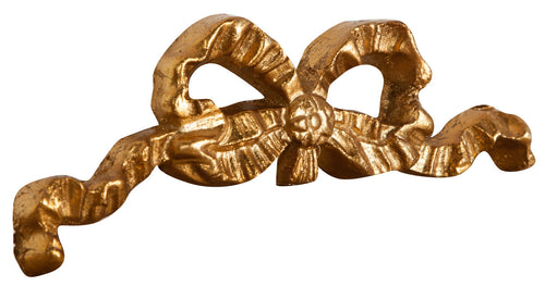 Biscottini Decoro a forma di fiocco in legno finitura foglia oro anticato L19xPR1,5xH7 cm Made in Italy