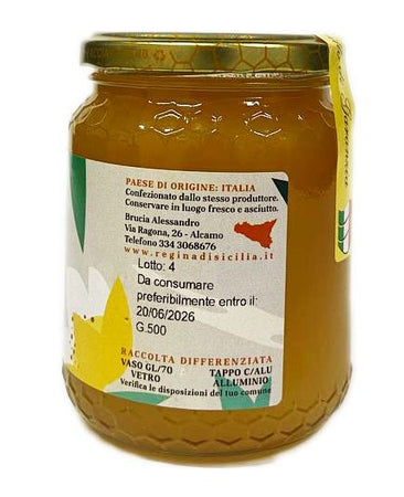 Miele in Vasetto Cardo Di Ape Nere Miele Siciliano Grezzo Miele Puro Origine Sicilia in Barattolo Di Vetro 500g