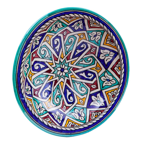 Biscottini Biscottini Piatto Ceramica Orientale 40x40x11 Dipinto a Mano Design Marocchino