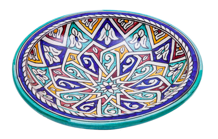 Biscottini Biscottini Piatto Ceramica Orientale 40x40x11 Dipinto a Mano Design Marocchino