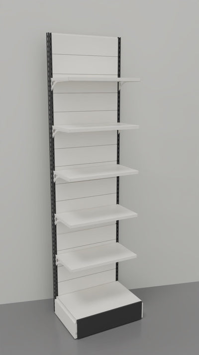 Scaffalatura di metallo modulo a parete con piani a mensole cm. 80x50x300h
