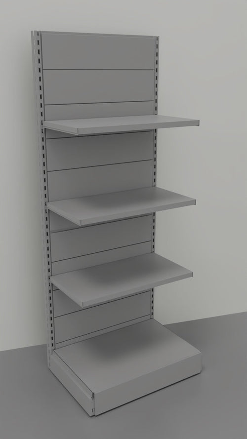 Scaffale in metallo verniciato alluminio per arredo negozio cm. 75x50x200h