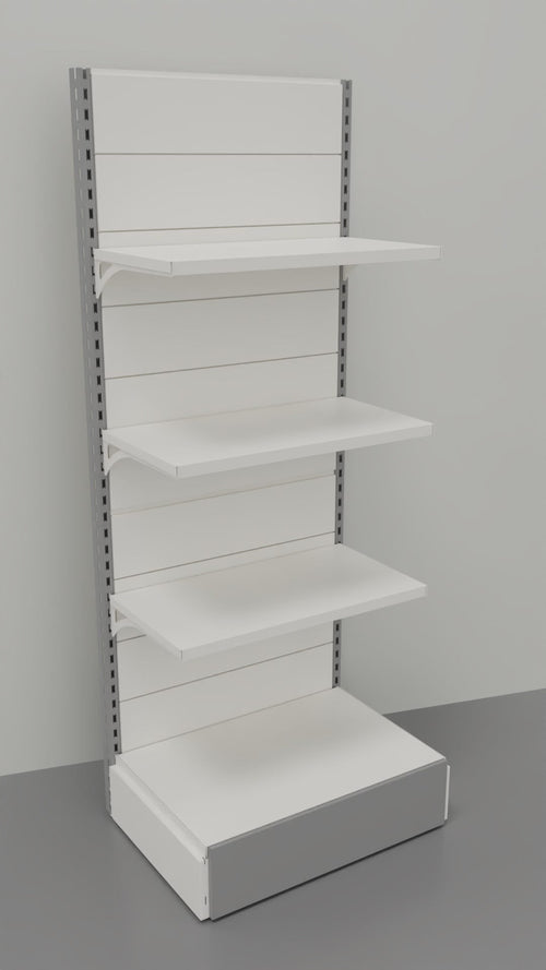 Scaffalatura in metallo verniciato in vari colori per arredo negozio cm. 80x50x200h