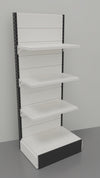 Scaffalatura in metallo verniciato a parete per arredo negozi cm. 80x50x200h