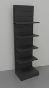 Scaffale da negozio in metallo verniciato nero ghisa a parete cm. 75x50x250h