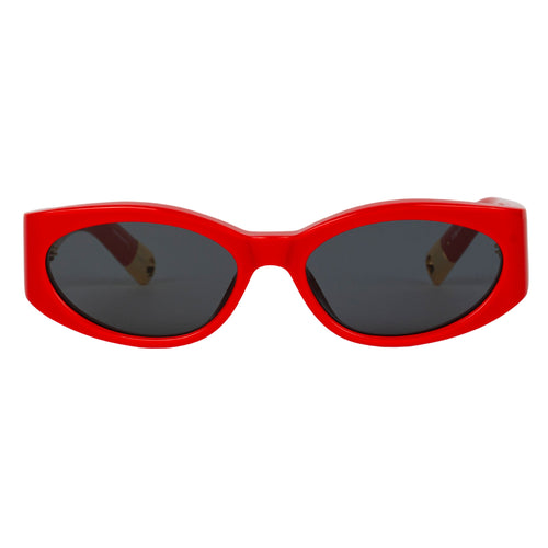 Jacquemus Ovalo occhiali da sole in rosso da uomo