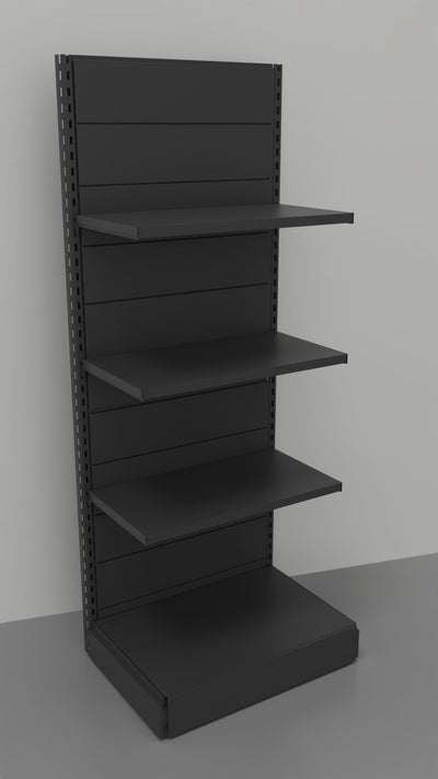 Scaffale in metallo verniciato nero ghisa da negozio a parete cm. 75x60x200h