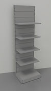 Scaffalatura metallica alluminio a parete per arredo negozi cm. 75x60x250h