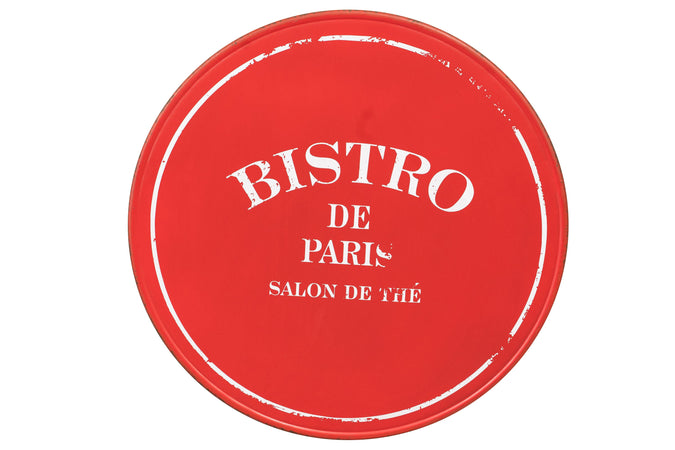 Biscottini Biscottini Tavolo Bistro de Paris ferro battuto rosso anticato 72x72x75