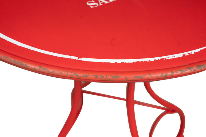 Biscottini Biscottini Tavolo Bistro de Paris ferro battuto rosso anticato 72x72x75
