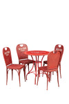 Biscottini Tavolo Bistro de Paris in ferro finitura rosso anticata L72xPR72xH75 cm
