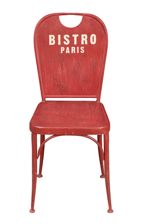 Biscottini Sedia Biscottini Bistro de Paris ferro rosso anticato 43x48x92 design vintage