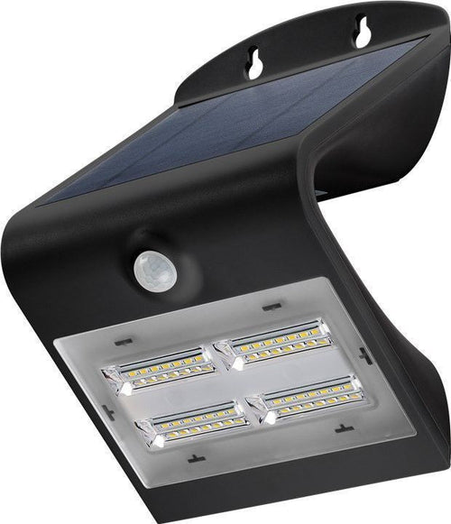 Lampada LED Solare a Muro 3,2W IP65 Sensore di Movimento Nero