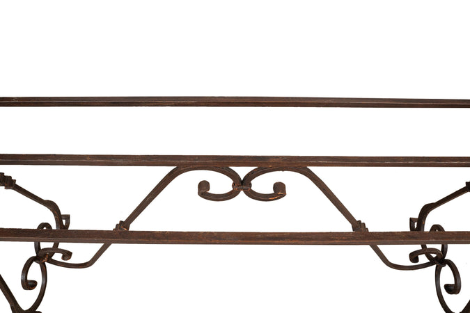 Biscottini Base Tavolo Biscottini Ferro Battuto Robusta Artigianale 148x41x76 per Piani