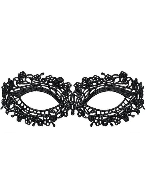 Maschera Ricamata Nero Pizzo Raso