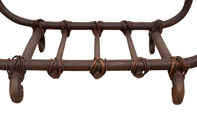 Biscottini Portalegna in ferro battuto lavorato a mano L60XPR30XH36 cm Comodo pratico