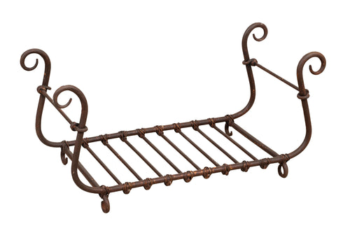 Biscottini Portalegna in ferro battuto lavorato a mano L92XPR45XH44 cm Comodo pratico