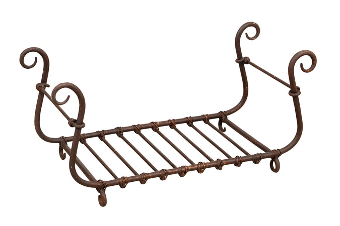 Biscottini Portalegna in ferro battuto lavorato a mano L92XPR45XH44 cm Comodo pratico