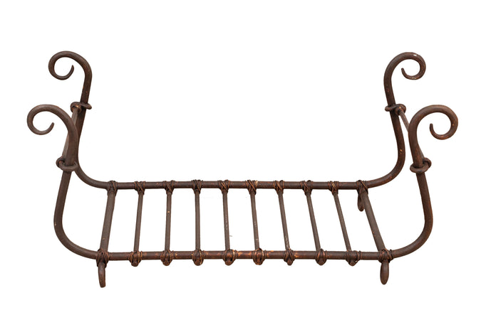 Biscottini Portalegna in ferro battuto lavorato a mano L92XPR45XH44 cm Comodo pratico