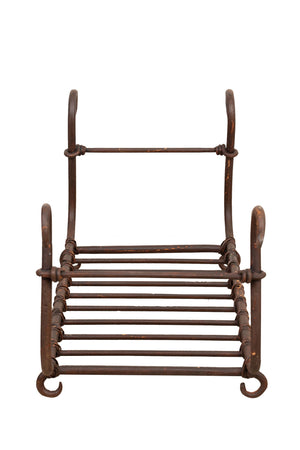 Biscottini Portalegna in ferro battuto lavorato a mano L92XPR45XH44 cm Comodo pratico