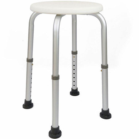 Sgabello Doccia Anziani Bambini Seduta in HDPE Altezza Regolabile Antiscivolo Antiruggine