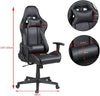 Sedia Poltrona Gaming Ufficio Scrivania, Gioco Reclinabile a 180° 2 cuscini Nero