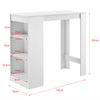 Tavolo Snack da Cucina Soggiorno Bar 3 Ripiani Legno 110x50 H 103 cm Bianco