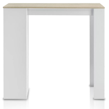 Tavolo Snack da Cucina Soggiorno Bar 3 Ripiani Legno 110x50 H 103 cm Bianco Quercia