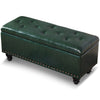 Cassapanca Pouf Contenitore Panca Moderna 80x40 H 43cm con Bottoni Verde Bosco