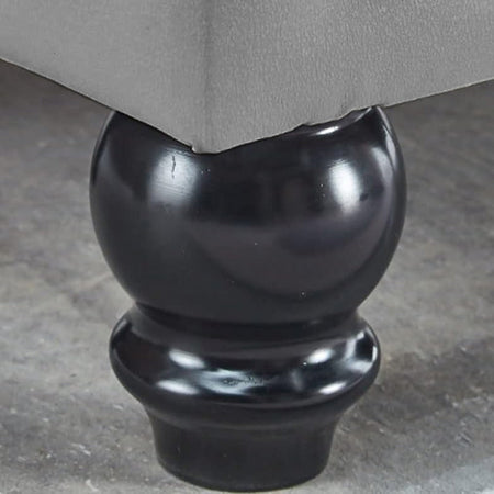 Cassapanca Pouf Contenitore Panca Moderna 80x40 H 43cm con Bottoni Grigio Chiaro