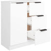 Mobile Credenza in Legno 3 cassetti 1 Anta Salvaspazio 60x30 H 70 cm Bianco