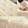 Cassapanca Pouf Contenitore Panca Moderna 80x40 H 43cm con Bottoni Beige