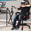 Sedia Poltrona Gaming Ufficio Scrivania Gioco Reclinabile 150° Girevole 2cuscini Rosso