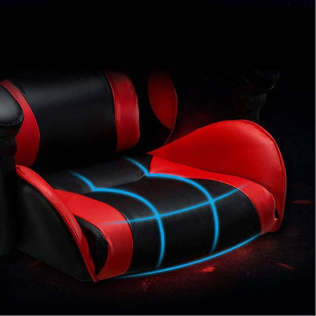 Sedia Poltrona Gaming Ufficio Scrivania Gioco Reclinabile 150° Girevole 2cuscini Rosso