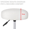 Sgabello Lavoro Girevole Seduta Morbida 10cm Altezza Regolabile Estetica Studio Medico