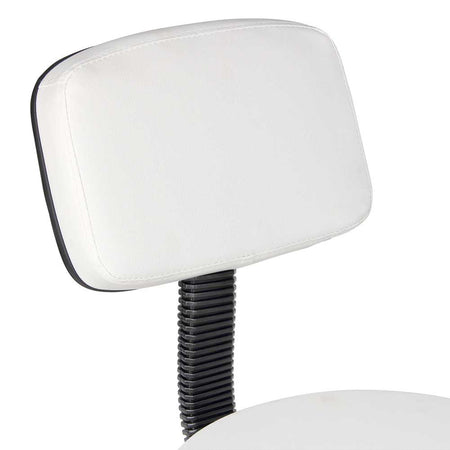 Sgabello con Schienale Girevole Altezza Regolabile Casa Lavoro Salone Studio Bianco